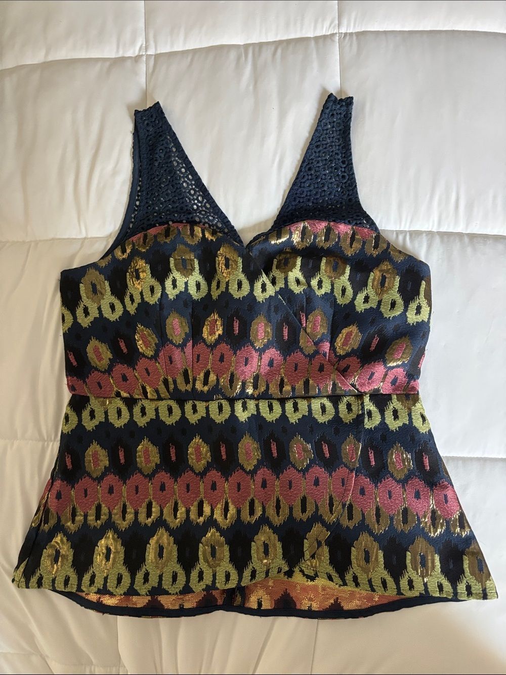 Anthropologie HD in Paris Yana Jacquard Peplum Top